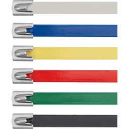 PANDUIT STEEL B51-201 - Bridas de acero inoxidable, 201 x 8 mm, negro, paquete de 1