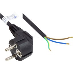 GOOD CONNECTIONS GC P0185-S050 - Cable de red tipo E+F CEE 7/7 > extremos abiertos, negro, 1 m
