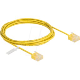 DELOCK 80912 - Cable de red RJ45 Cat.6 UTP Ultra Slim 2 m amarillo con enchufes