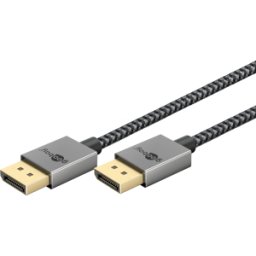 GOOBAY 77444 - Cable DisplayPort 2.X, textil SLIM, 8K 120Hz, 1,0m