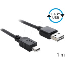 DELOCK 83362 - Cable USB 2.0, enchufe EASY a a conector Mini B, 1 m