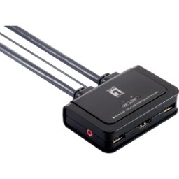 LEVELONE KVM0290 - Cable de 2 puertos, conmutador KVM, HDMI, USB, audio