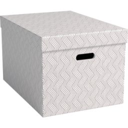 VON LEITZ VONL 61420001 - Cajas de Archivo, Reciclado, Gr. L, 3 piezas, blanco/gris
