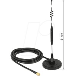 DELOCK 12429 - Antena GSM con base magnética, 4G, 6 dBi, 3 m