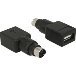 DELOCK 65898 - Adaptador Delock PS/2 macho > conector hembra USB-a negro