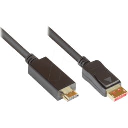 GOOD CONNECTIONS GC DP14-HDMI3 - DisplayPort 1,4 a HDMI 2,0 A macho, 3 m, negro
