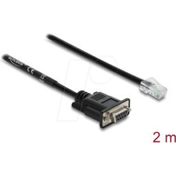 DELOCK 64297 - Conector de cable RJ45 > Serial RS-232 D-Sub 9, 2 m.