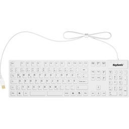 KEYSONIC 28063 - Teclado, USB, silicona, IP68, blanco