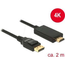 DELOCK 85317 - Cable DELOCK DP 1,2 macho > HDMI-A macho, negro, 2 m..