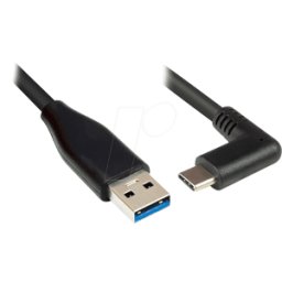 GOOD CONNECTIONS GC M0260 - Cable USB 3.0, conector macho a macho C, acodado, 0,5 m