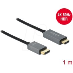 DELOCK 85928 - Conector DisplayPort 1,4 a HDMI, 4K@60Hz, activo, 1 m..