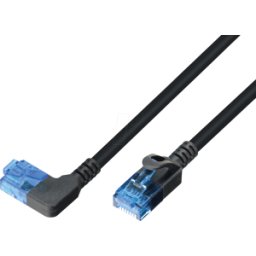 TTL NETWORK TTL 1810HFL0,5M - Cable de conexión CAT.6a, U/UTP, 1x90° izquierda, SLIM, negro, 0