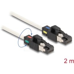 DELOCK 80170 - Cable de red RJ45 macho a macho Cat.6A S/FTP 2 m, blanco
