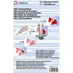 OLYMPIA 9179 - Láminas de laminación, tarjetas de visita, 125 mic