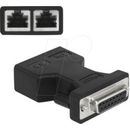 DELOCK 66806 - D-sub 15 pin BU. > 2 RJ45 BU. Adaptador