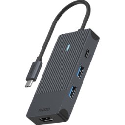 RAPOO UCM-2001 - Concentrador USB 3,0 de 4 puertos, 2x A, 2x C, 1x HDMI, PD 100W.