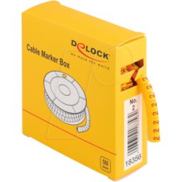DELOCK 18356 - Caja de marcadores de cables, No. 2, amarillo, 500 unidades