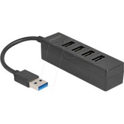 DELOCK 64350 - Hub USB 2,0, 4 puertos, 4x USB-A.