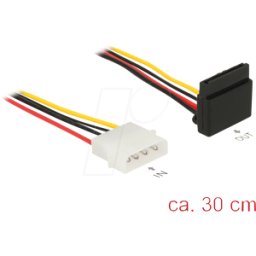 DELOCK 85513 - Power cable SATA 15-pin latch type with angled top > Molex 4-pin