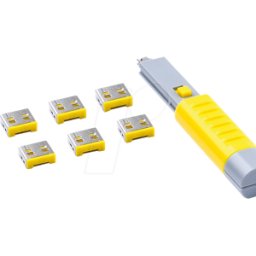 SMARTKEEPER SK UL03PKYL - Cerradura de puerto, USB tipo A, 6 piezas, con llave, amarillo