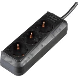 BRENNENSTUHL EL 3-FACH OS-SW - Regleta ECO, triple, negra, 1,5m