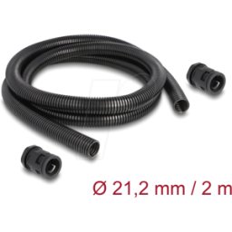 DELOCK 60465 - Funda protectora de cable de 2 m x 21,2 mm con juego de conector