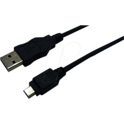 LOGILINK CU0015 - Cable USB 2.0, conector macho A a macho Mini-B, negro, 3,0 m