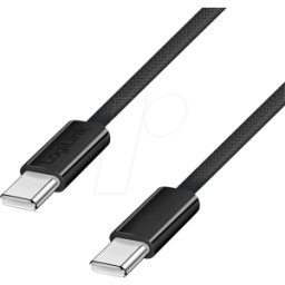 LOGILINK CU0232 - Cable de sincronización y carga, USB-C -> C, 1,5 m, negro magnét
