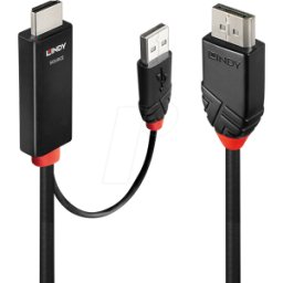 LINDY 41498 - DP 1.2 a conector HDMI a, 4K/60Hz, 1,0 m