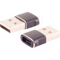SHIVERPEAKS SHVP BS14-05034 - Adaptador USB 2,0, Un macho a C hembra, SLIM, metal