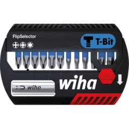 WIHA 41824 - Juego de bits FlipSelector, 13 piezas mixtas, 25 mm, T-bit