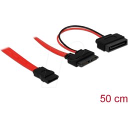 DELOCK 84418 - Delock Cable Slim SATA female > SATA 7 pin + SATA 15 pin 5 V 50