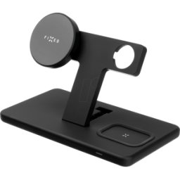 FIXED FIXMPOS-BK - Cargador Qi, MagSafe, 15 W, 3 en 1, para Apple, negro