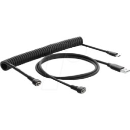 DELOCK 90992 - Juego de cables magnéticos, USB-A & C / pogo, 1,5 m