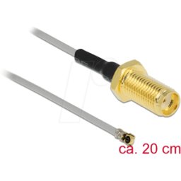 DELOCK 90402 - Cable de antena RF SMA hembra para instalación en MHF® 4L