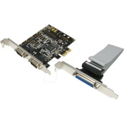 LOGILINK PC0033 - 3 puertos, 1x paralelo, 2x serie, tarjeta PCIe