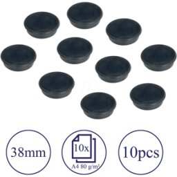 FRANKEN HM3810 - Imanes, 38 mm, negro, 10 unidades