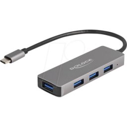 DELOCK 63173 - Hub USB 3.0 de 4 puertos, USB-C a 4x USB-A, 20 cm