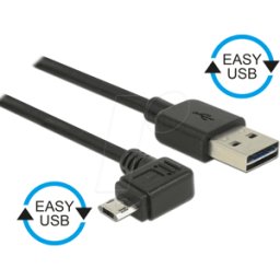 DELOCK 83846 - Cable USB 2.0, enchufe EASY a a conector Micro B, 1 m