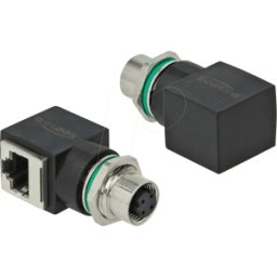 DELOCK 66312 - Adaptador M12 de 4 clavijas codificación D hembra > RJ45