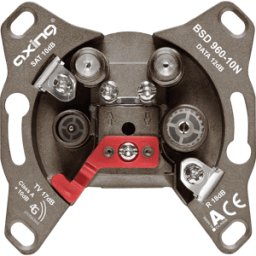 AXING BSD 960-10N - Enchufe de antena de 4 puertos, CATV, DATA, SAT, 10 - 18 dB
