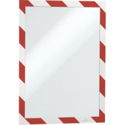DURABLE 4944132 - Marco de información, autoadhesivo, a4, rojo/blanco, 2 un