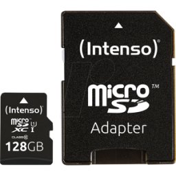 INTENSO 3424491 - Tarjeta de memoria MicroSDXC de 128GB, Intenso Clase 10, UHS-1
