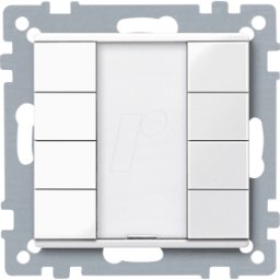 MERTEN ME 617419 - Pulsador cuádruple plus, blanco polar brillante, sistema