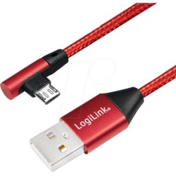 LOGILINK CU0149 - Cable de carga y sincronización, USB-a -> micro-B, 0,3 m,