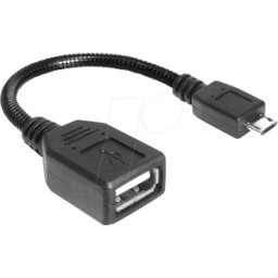 DELOCK 83293 - Cable USB 2.0, conector macho micro B a conector hembra a 0,18 m