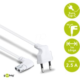 GOOBAY 97347 - Cable de conexión conector europeo acodado a ambos lados,