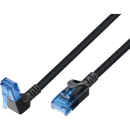 TTL NETWORK TTL 1810HFU0,5M - Cable de conexión CAT.6a, U/UTP, 1x90° superior, SLIM, negro, 0,
