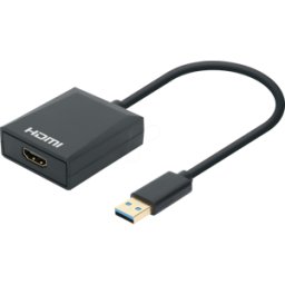 MANHATTAN 153690 - Adaptador, USB-a > HDMI, 1080p, negro, 15 cm