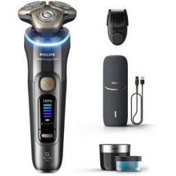 Philips Afeitadora eléctrica i9000 Prestige Ultra, máquina de afeitar hombre en seco y mojado, 5 modos de afeitado, estuche de carga UV.